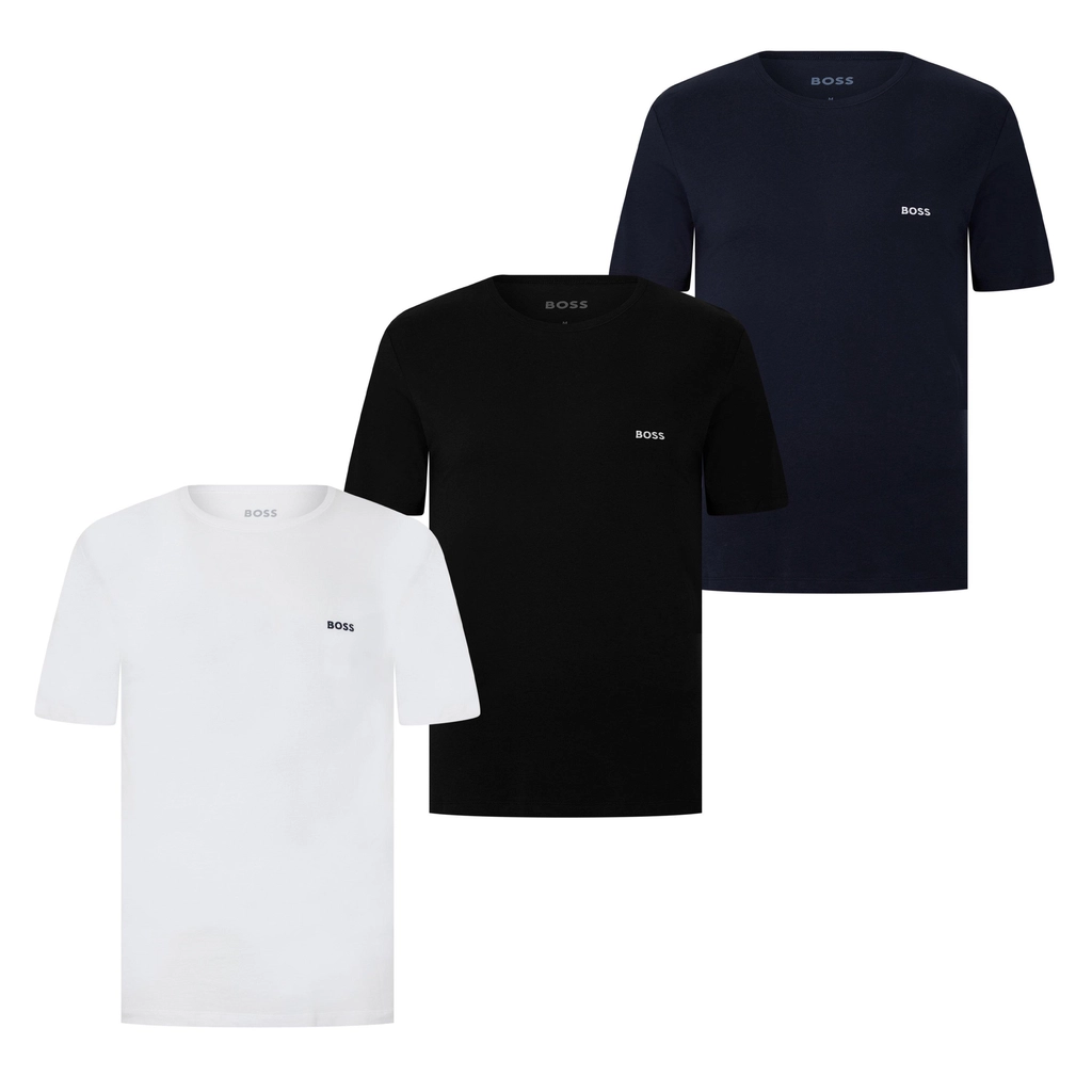 Hugo Boss 3 Pack Classic T Shirts - Blk/Wht/Nvy984